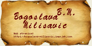 Bogoslava Milisavić vizit kartica